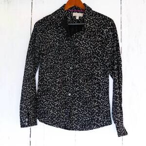 Banana Republic Non Iron Elegant Black and White Speckled Shirt